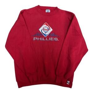 Vintage 90s Philadelphia Phillies Logo 7 Heavyweight Crewneck Sweatshirt USA L